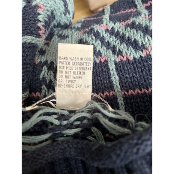 VTG Christopher&Banks Hand Embroidered Ugly Christmas Sweater Green Plaid Sz L - Picture 5 of 5